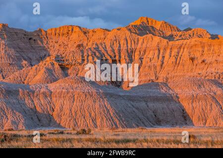 Sunrise light on the formations of Toadstool Geologic Park, Oglala National Grassland, Nebraska, USA Stock Photo