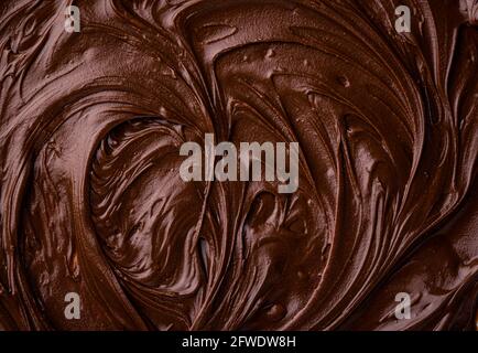 Food texture of melted chocolate or spread. Stock Photo