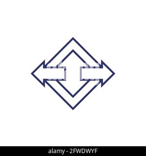 arrows pointed in two directions, linear vector Stock Vector