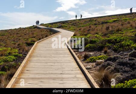 The boardwalk down to to Admirals Arch on Kangaroo Island South Australia on May 8th 2021 Stock Photo