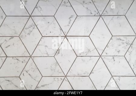 Geometric ornament of rectangles in white marble Stock Photo