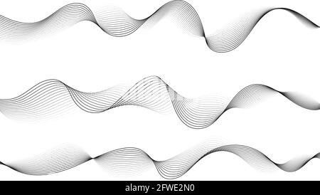 Vector abstract flowing wave lines isolated on white background. Design element for technology, science, modern concept. Stock Vector