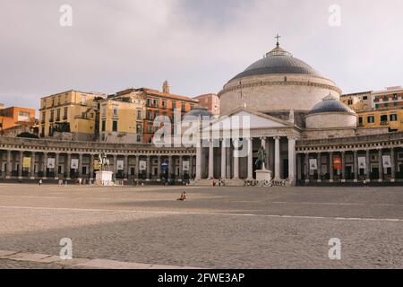 Naples, Italy - Piazza del Plebiscito in Naples, Italy, at sunny summer day. Stock Photo