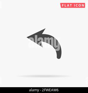 Undo Arrow flat vector icon. Hand drawn style design illustrations. Stock Vector