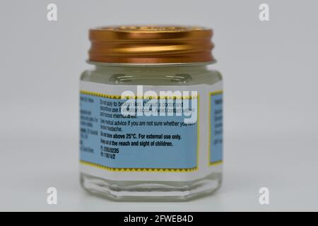 A jar of Tiger Balm White Ointment 30 g Stock Photo