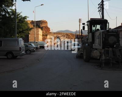 City Inner Road and The Gates of Ancient Nicaea City Wall in period of Greek, Rome and Byzantium Stock Photo