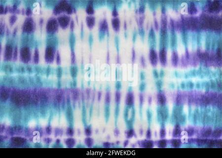 Tie dye shibori pattern. Watercolor hand painted ornamental purple blue teal turquoise elements on white background. Watercolour abstract texture. Pri Stock Vector