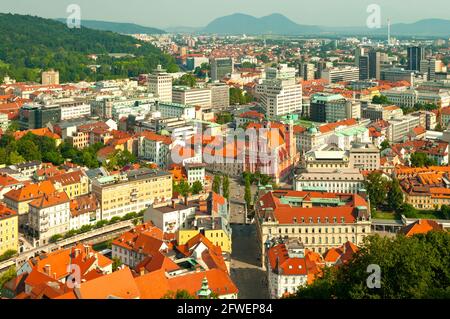 Ljubljana from the Castle, Slovenia Stock Photo