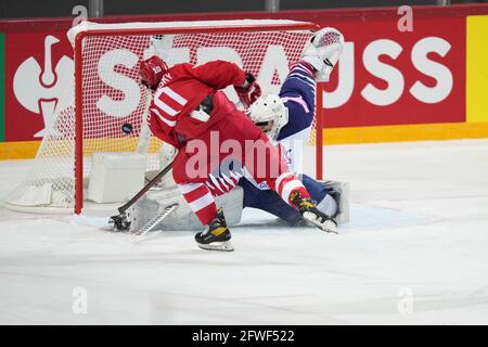 Riga, Olympic Sports Centre, Great, UK. 22nd May, 2021. vs Russia (2021 IIHF Ice Hockey World Championship), 1vs.1 for #10 Sergei Tolchinsky. 4-0 for Russia (Switzerland/Croatia OUT) Credit: SPP Sport Press Photo. /Ģ����ý Live News Stock Photo