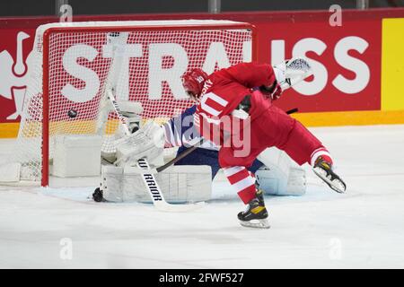 Riga, Olympic Sports Centre, Great, UK. 22nd May, 2021. vs Russia (2021 IIHF Ice Hockey World Championship), 1vs.1 for #10 Sergei Tolchinsky. 4-0 for Russia (Switzerland/Croatia OUT) Credit: SPP Sport Press Photo. /Ģ����ý Live News Stock Photo
