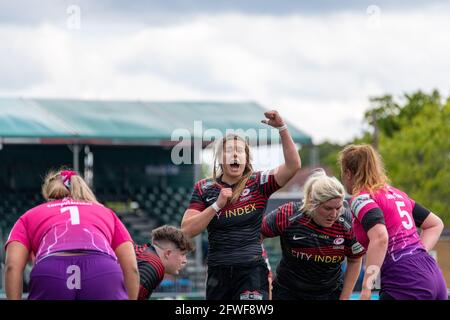 London, UK. 22nd May, 2021. Sophie de Goede (4 Saracens Women) during the Allianz Premier 15s game between Saracens Women and Loughborough Lightning at StoneX Stadium in London, England. Credit: SPP Sport Press Photo. /Alamy Live News Stock Photo