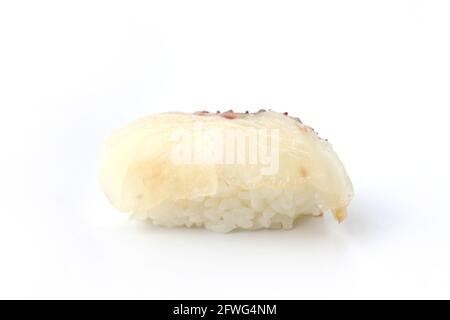 sushi of red snapper isolated on white background Stock Photo
