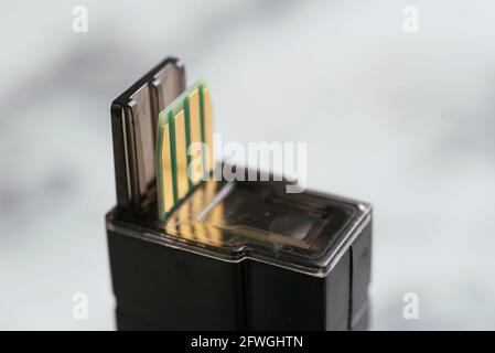 Smart device to control a fridge or freezer form a smartphone or tablet. Stock Photo
