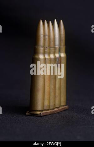 Holder with mauser bullets Stock Photo