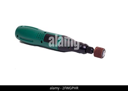 Green engraver tool isolated on a white background close up Stock Photo