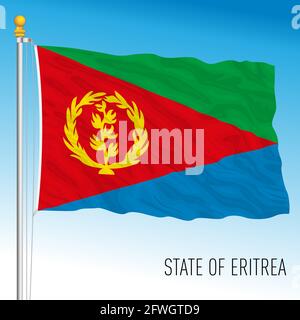 Eritrea official national flag, african country, vector illustration Stock Vector