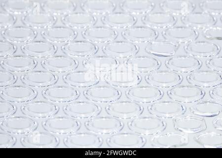 Group of empty medicine glass bottles, low-grip Stock Photo
