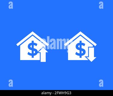 house prices growth and decline icons Stock Vector
