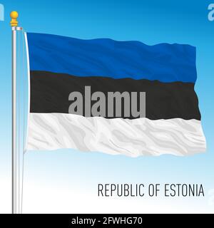Estonia official national flag, European Union, vector illustration Stock Vector