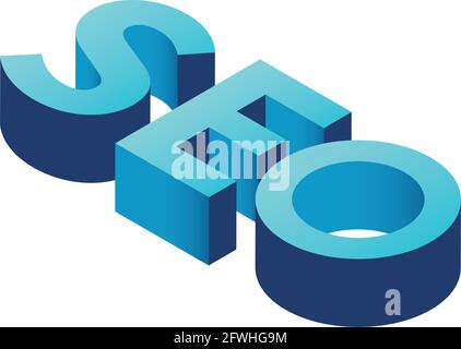 seo word isometric style icon Stock Vector