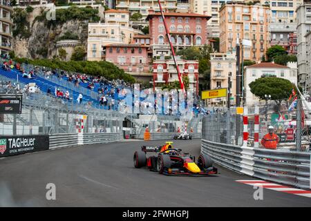 08 Vips Juri (est), Hitech Grand Prix, Dallara F2, action during 2021 FIA Formula 2 championship in Monaco from May 21 to 23 - Photo Florent Gooden / DPPI / LiveMedia Stock Photo