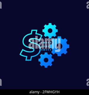 cost optimization, expenses reduction vector icon Stock Vector