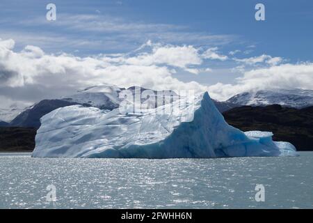 Icebergs floating on Argentino lake, Patagonia landscape, Argentina. Lago Argentino Stock Photo