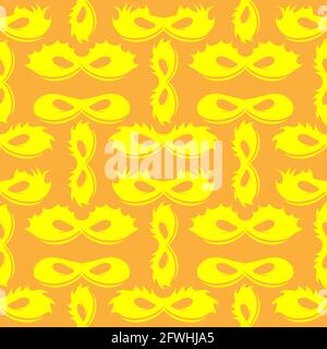 Silhouette of Masks Seamless Pattern. Symbol of Masquerade Stock Vector