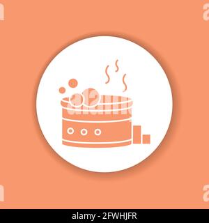 Jacuzzi color glyph icon. Pictogram for web page, mobile app, promo. UI UX GUI design element. Editable stroke. Stock Vector