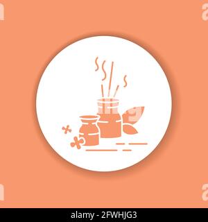 Aromatherapy color glyph icon. Pictogram for web page, mobile app, promo. Editable stroke. Stock Vector