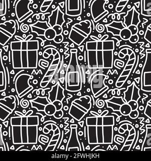 pattern of christmas day hand drawing Stock Vector
