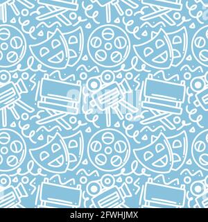 hand drawn doodle cinema show Stock Vector