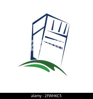 Building real estate logo icon vector isolated on white background Stock Vector