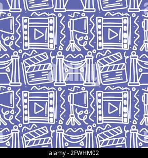 hand drawn doodle cinema show Stock Vector