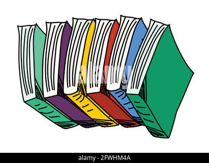 Stack of books illustration vector isolated on white background Stock Vector
