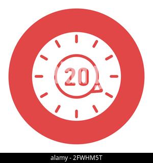 Timer vector white glyph icon. Kitchen appliance. Graph symbol for cooking web site design, logo, app, UI Stock Vector