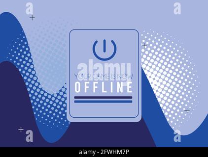 purple currently offline template Stock Vector