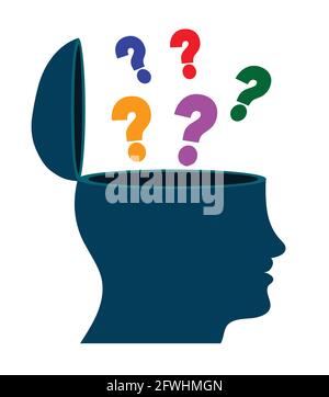 Human head and question mark vector illustartion Stock Vector