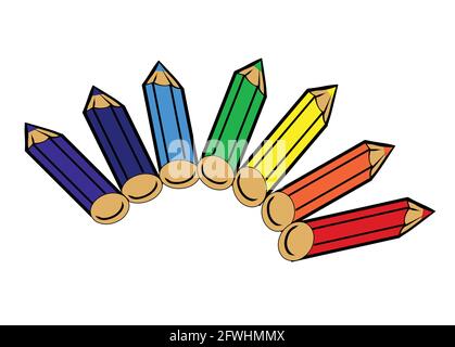 Color pencils vector isolated on white background Stock Vector