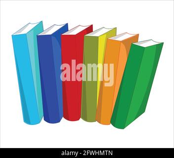 Books Stack of colorful books vector isolated Stock Vector