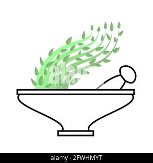 Mortar Icon Silhouette Isolated on White Background Stock Vector