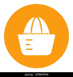 Lemon squeezer vector white glyph icon. Kitchen appliance. Graph symbol for cooking web site design, logo, app, UI Stock Vector