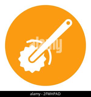 Pizza knife vector white glyph icon. Kitchen appliance. Graph symbol for cooking web site design, logo, app, UI Stock Vector