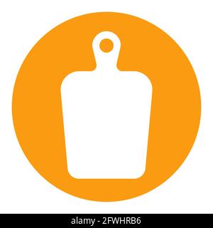 Cutting board vector white glyph icon. Chopping Board symbol. Graph symbol for cooking web site design, logo, app, UI Stock Vector