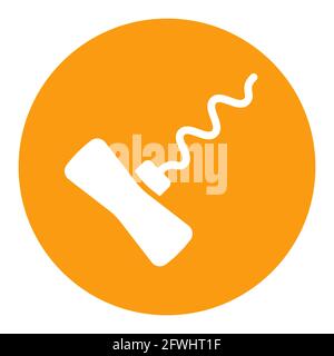 Corkscrew vector white glyph icon. Kitchen appliances. Graph symbol for cooking web site design, logo, app, UI Stock Vector