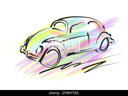 abstract multicolor car isolated on white background Stock Vector
