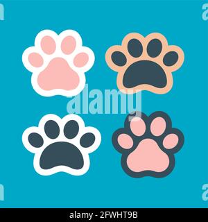 Paw logo cat dog animal pet footprint icon Vector Image