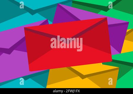 stack of envelopes background vector illustration Stock Vector
