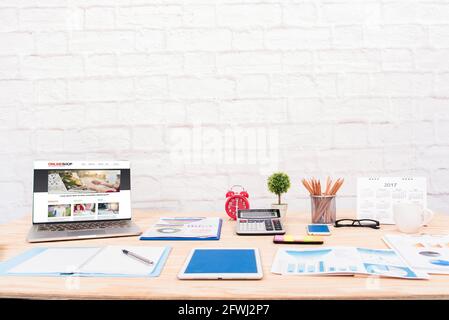 Spreadsheet Document Information Financial Startup Concept. Financial Planning Accounting Report. Stock Photo