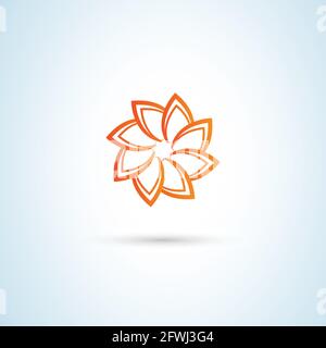 Elegant flower logo icon. Abstract Linear style line vector sign. Stock Vector